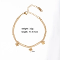 Detailed view of gold butterfly bracelet with 17.5+5cm length and K18 hallmark detail - Style 4-Three Butterflies