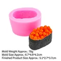 Pink silicone mold for gunkan sushi crafts with precise dimensions and shape details - 1# Caviar Sushi / Pink