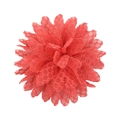 Macro detail of red layered lace chiffon flower with intricate honeycomb mesh texture - Watermelon Red