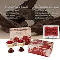 Elegant Valentine's wedding gift set with red peony scented candles and premium luxury bag - Camellia Scented Box-Freesia + Ebony Engagement Edition