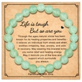 Handmade 8mm light green natural stone bracelet on inspirational message gift card - 8mm Beads With Card / Green Aventurine