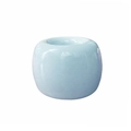 Minimalist light blue ceramic toothbrush holder base with a smooth glazed finish - Blue