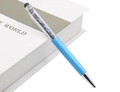 Blauer Kugelschreiber mit Touchscreen-Stylus und blauen Edelsteinsplittern im Schaft - Lapislazuli 1.0
