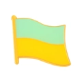 Spilla creativa in smalto a forma di bandiera con design a onde verde menta e giallo - Blu/Giallo