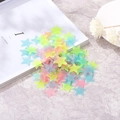 Mix of colorful glow-in-the-dark star stickers in pink, yellow, blue, and green colors - Thick Version/50 Pieces Pack / 3cm/Glow / Colorful