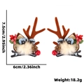 Reindeer antler hair clips with berries and pine cones for Christmas party decoration - Pine Cone Flower White Fur Brown Antler Style