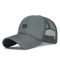 Dark grey quick-dry mesh baseball cap with embroidered logo for outdoor sports - Gray