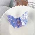 Blue and purple marble bat wing hair claw clip with gold spring for Halloween styling - 8.5cm / Smoky Purple