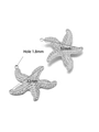 Silver stainless steel starfish charms for DIY jewelry making, 32mm size with 1.8mm hole - 32*32mm Polka Dot Starfish / Steel