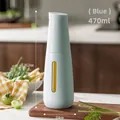 Leakproof light blue 470ml glass oil dispenser bottle with transparent scale window - 470ML / Blue