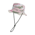 Cappello bucket camouflage rosa e verde per bambini con cinturino regolabile - Mimetico Rosa