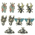 10er-Set Insekten-Emaille-Anhänger in Gold mit Bienen und Käfern für DIY-Schmuck - 10-teiliges Blumen & Insekten Set (5 Stile x 2)