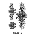 Waterproof temporary tattoo featuring black lace bow and floral design model TH-181X - Th-181 / 210*148mm