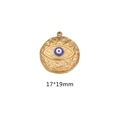 Blauer Evil Eye Anhänger 17x19mm in Goldoptik für DIY Halsketten und Armbänder - Mittel