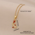 Collar con colgante de pez koi dorado con esmalte rojo y piedras sobre tela beige - Estilo de carpa koi de circón (2#)