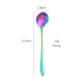 Pansy-shaped rainbow stainless steel flower spoon with 12.5cm long handle for coffee - Iridescent Pansy