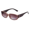 Retro sunglasses with translucent brown frames and dark gradient lenses in a side view - Light Tea Brown Blue