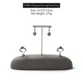 Gray velvet jewelry stand with T-bar and ring base, dimensions 19.5x6x13cm, net weight 275g - EC04014 Ring and Earring Rack Grey