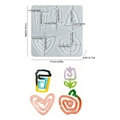 Stampo in silicone per graffette in resina con forme di cuore e tulipano - Segnalibro a Graffetta Irregolare 002 / 17x17cm