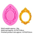 Moule en silicone rose cadre baroque pour fondant et résine DIY, taille de 6,3x8,3 cm - Style 3 (15-689) / Rose