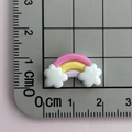 Mini resin rainbow cloud charm measuring 2.3cm for DIY crafts and phone case decor - Rose Yellow Purple