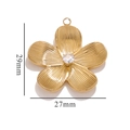 French vintage gold flower titanium steel pendant with central white rhinestone for jewelry - Flower Zircon Style