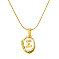 Collier en acier inoxydable plaqué or 18K avec pendentif lettre E en nacre et chaîne - Lettre E (S-P035-E)