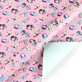 Pink gift wrapping paper featuring minimalist cactus patterns with glossy finish - Double Sided Cactus