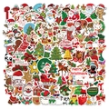 100 wasserfeste Weihnachtsaufkleber mit Weihnachtsmann und Rentier für DIY-Dekoration - 100 Stück Weihnachtsaufkleber Set