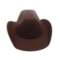Klassischer dunkelbrauner Western Cowboyhut mit breiter Krempe und Wollfilz für Damen Herren - Kaffee (Ohne Zubehör)