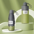 Mini parapluie capsule gris et vert avec protection UV 50+ et étui de rangement rigide - Huit Baleines / Vert matcha