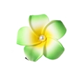Green and yellow gradient frangipani hair clip with pearl center for beach styling - Pearl Style / 8cm / Green