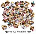 Dog theme birthday party confetti with mixed puppy breeds wearing party hats 100pcs - Dog Head Stickers (Y-00155 -2-400)