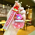 Detail of My Melody charm with glitter oil bathtub pendant and pink unicorn wrist strap - Wings Rope [red] Glowing Bubble Bead Bathtub