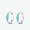 Eleganti orecchini a cerchio in argento S925 con smalto verde menta e trama fine - Argento Sterling S925 (Verde Menta)