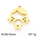 Goldener hohler Mädchen-Anhänger aus Edelstahl, 20x15mm, leichter 1g Anhänger für DIY - Gold (KLJ7954-Z)