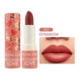 Rossetto opaco marrone rosso scuro tonalità #03 Dynamism con prova sulle labbra - #03 Dynamism (s022love唇膏03)