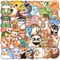 Set of 50 waterproof PVC kawaii animal stickers for DIY luggage and laptop decoration - Big Eyed Animals (WES229) / 50 Sheets