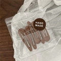 Set di quattro fermagli per capelli marroni a goccia in una confezione fatta a mano - 5 Pezzi / Caffè Scuro