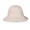 Minimalist summer hollow knit sun hat in beige with foldable crochet bucket design - M (56-58cm) / Off White