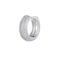 Orecchini geometrici in argento con tre file di pavé di zirconi cubici incastonati - Grande (9.5mm) / Argento