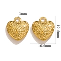 Golden embossed heart pendant with 19.5x16.5mm size and 3mm hole for jewelry making - 636 (Mini Heart Pattern) / Gold