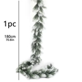Ghirlanda natalizia artificiale da 180 cm con effetto neve floccata bianca densa - 180cm Innevata / Bianco Verde