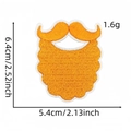 Detailed view of yellow beard embroidery patch with size dimensions 6.4x5.4cm and weight - Style 13 (Yellow Beard)