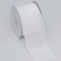 White faux linen Christmas ribbon roll for DIY bows and elegant gift wrapping - 5cm*5 Yards / White