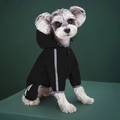 Waterproof full-body dog raincoat with reflective strips and drawstring hood in black - S / Full Coverage / Black