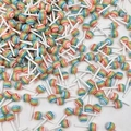 Mini ronde regenboog lolly nageldecoraties voor DIY manicure en knutseltoepassingen - Middel 6mm / Lichte Kleur Transparante Strepen
