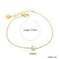 Bracciale a catena in acciaio inossidabile dorato con zircone e lunghezza 17+3cm - Zirconia Rotonda