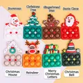 8-piece set of Christmas silicone pop-it fidget toys featuring Santa and snowmen - Single Figure Style