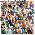 Collection of animal stickers with motivational quotes featuring panda and koala figures - Realistic Animals & Custom Love (SJS293) / 50 Sheets